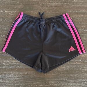 Adidas Girls S 7/8 Black and Pink Shorts